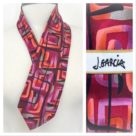 💕Super Attractive Mens Jerry Garcia Geometric Shapes Vibrant Colors Necktie💕 - Picture 1 of 11